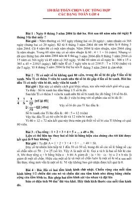 150 Bài toán chọn lọc môn Toán lớp 4 (Có đáp án)